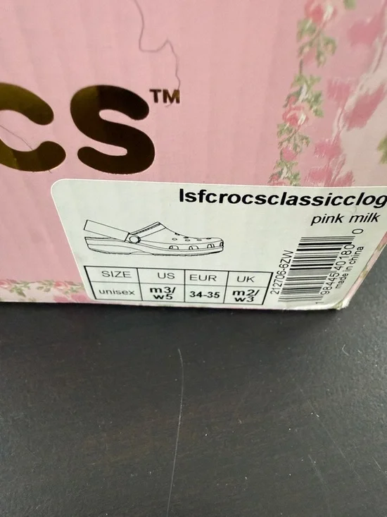 NWT Love Shack Fancy x CROCS Pink Floral Clogs with gibitz - Picture 5 of 5